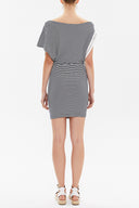 Blue Asymmetric cut mini dress 90644