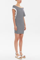 Blue Asymmetric cut mini dress 90644