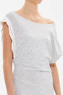 Gray Asymmetric cut mini dress 90644