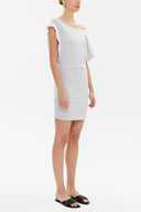 Gray Asymmetric cut mini dress 90644