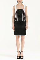 Black White Slim fit mini dress 90647