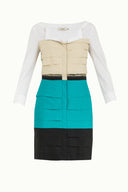 Water green Colourful poplin mini dress 90653