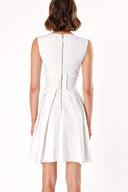 White Strap pleated mini dress 90703