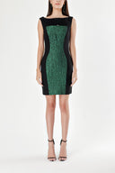 Green SLIM FIT WOOL DRESS 90760