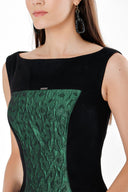 Green SLIM FIT WOOL DRESS 90760