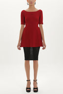 Red Laced midi dress 90762