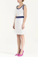 White Metal detail cotton  mini dress  90799