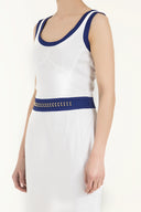 White Metal detail cotton  mini dress  90799