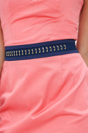 Salmon Metal detail cotton  mini dress  90799