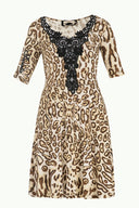 Ginger Guipure leopardskin  pattern mini  dress  90824