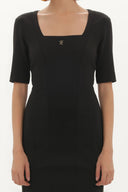 Black Square neck dress mini 90847