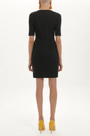 Black Square neck dress mini 90847