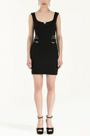 Black Studded Slim fit  mini dress  90883