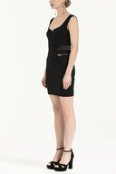 Black Studded Slim fit  mini dress  90883