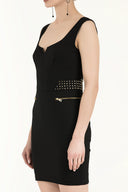 Black Studded Slim fit  mini dress  90883