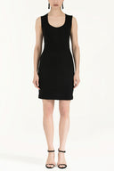 Black Slim fit cotton mini dress 90952