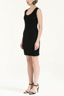 Black Slim fit cotton mini dress 90952