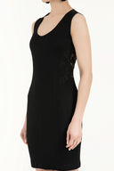 Black Slim fit cotton mini dress 90952