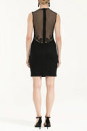 Black Slim fit cotton mini dress 90952