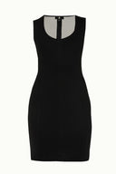 Black Slim fit cotton mini dress 90952