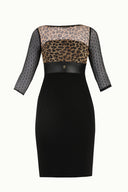 Black Leopard, tulle mini dress 90989