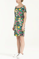 Black Printed Woven  mini Dress   91021