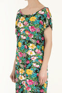 Black Printed Woven  mini Dress   91021