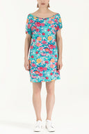 Blue Printed Woven  mini Dress   91021