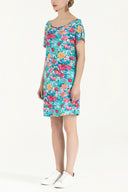 Blue Printed Woven  mini Dress   91021