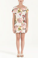 Ecru Printed Woven  mini Dress   91021