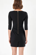 Black STONE PATTERN SLIM FIT DRESS 91109