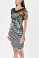 Pars Slim fit short dress with lace detail 91140