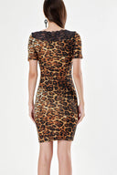 Pars Slim fit short dress with lace detail 91140