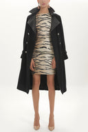 Black Patterned, sateen mini dress 91358