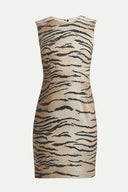 Black Patterned, sateen mini dress 91358