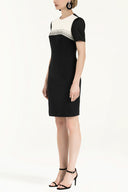 Black Short sleeve Slim fit  mini dress  91399