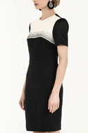 Black Short sleeve Slim fit  mini dress  91399