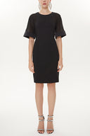 Black Chiffon and zip detail dress 91427