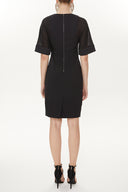 Black Chiffon and zip detail dress 91427