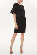 Black Chiffon and zip detail dress 91427