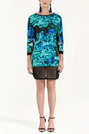 Exotic Flowers Net fabric mix  strappy  mini dress  91436