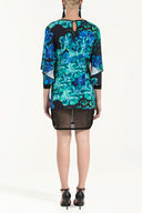 Exotic Flowers Net fabric mix  strappy  mini dress  91436