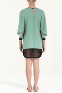 Mint Black Net fabric mix  strappy  mini dress  91436