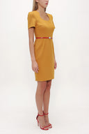Mustard Slim fit mini dress 91438