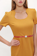 Mustard Slim fit mini dress 91438