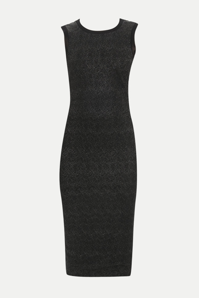 Yakası Triko Simli Örme Midi Elbise 91481
