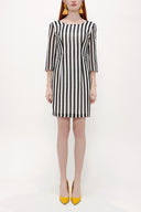 Black Striped  three-quarter mini dress  91674