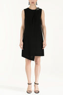 Black Asymmetric mini dress 91737