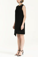Black Asymmetric mini dress 91737