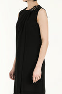 Black Asymmetric mini dress 91737